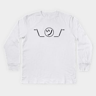 Tsu Kana Shrug Emoticon ¯\_㋡_/¯ Japanese Kaomoji Kids Long Sleeve T-Shirt